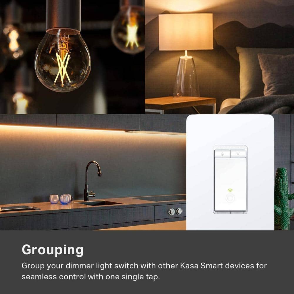 TP-LINK Kasa Smart Wi-Fi Light Dimmer Switch, White