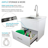 Transolid All-in-One 29" x 25.5" Stainless Steel Quartz Undermount Laundry Sink Cabinet with Faucet