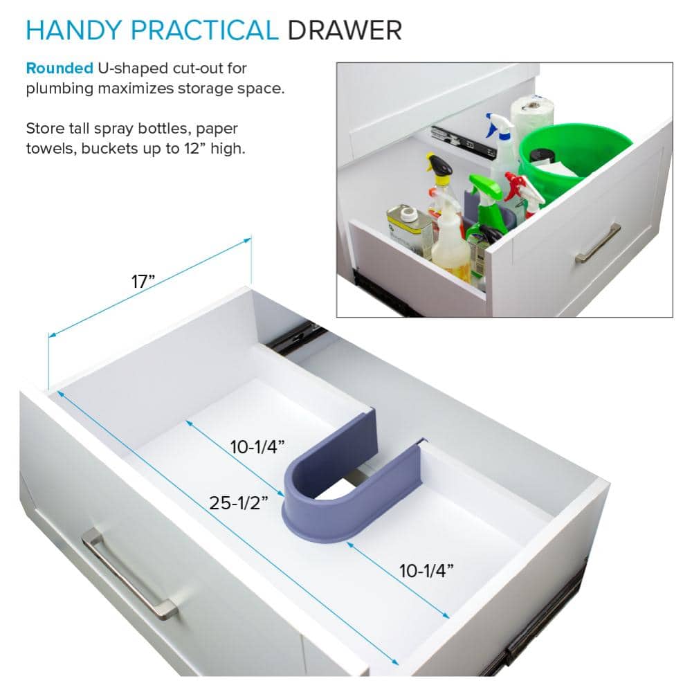 Transolid All-in-One 29" x 25.5" Stainless Steel Quartz Undermount Laundry Sink Cabinet with Faucet
