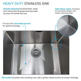 Transolid All-in-One 29" x 25.5" Stainless Steel Quartz Undermount Laundry Sink Cabinet with Faucet