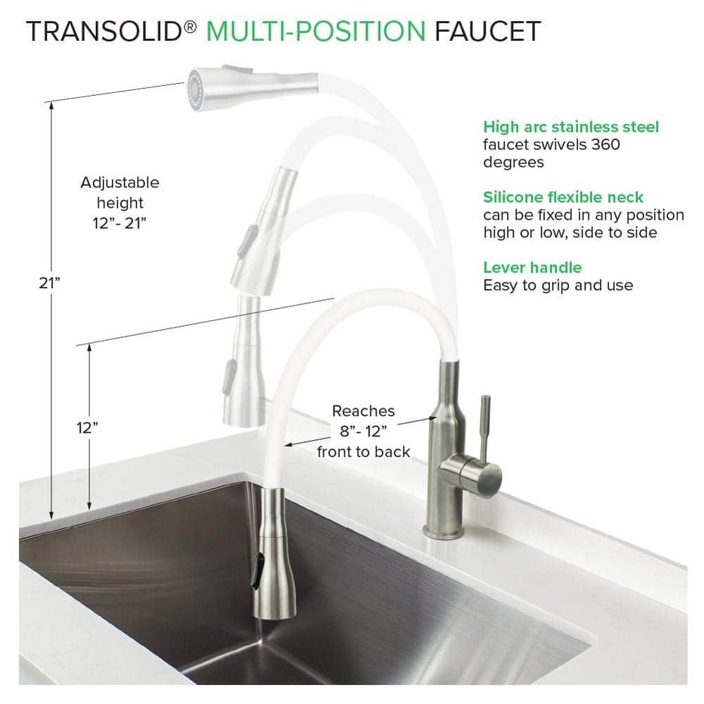 Transolid All-in-One 23.6 in. x 19.7 in. x 34.6 in. Particle Board Utility Sink and Cabinet with Faucet and Accessory Kit