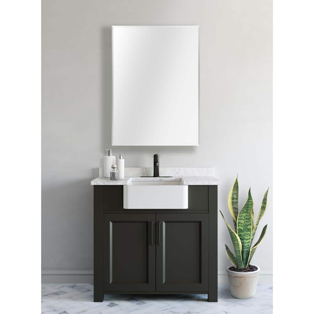 TRUporte Chatsworth 16 in. Surface Mount Medicine Cabinet with Mirror