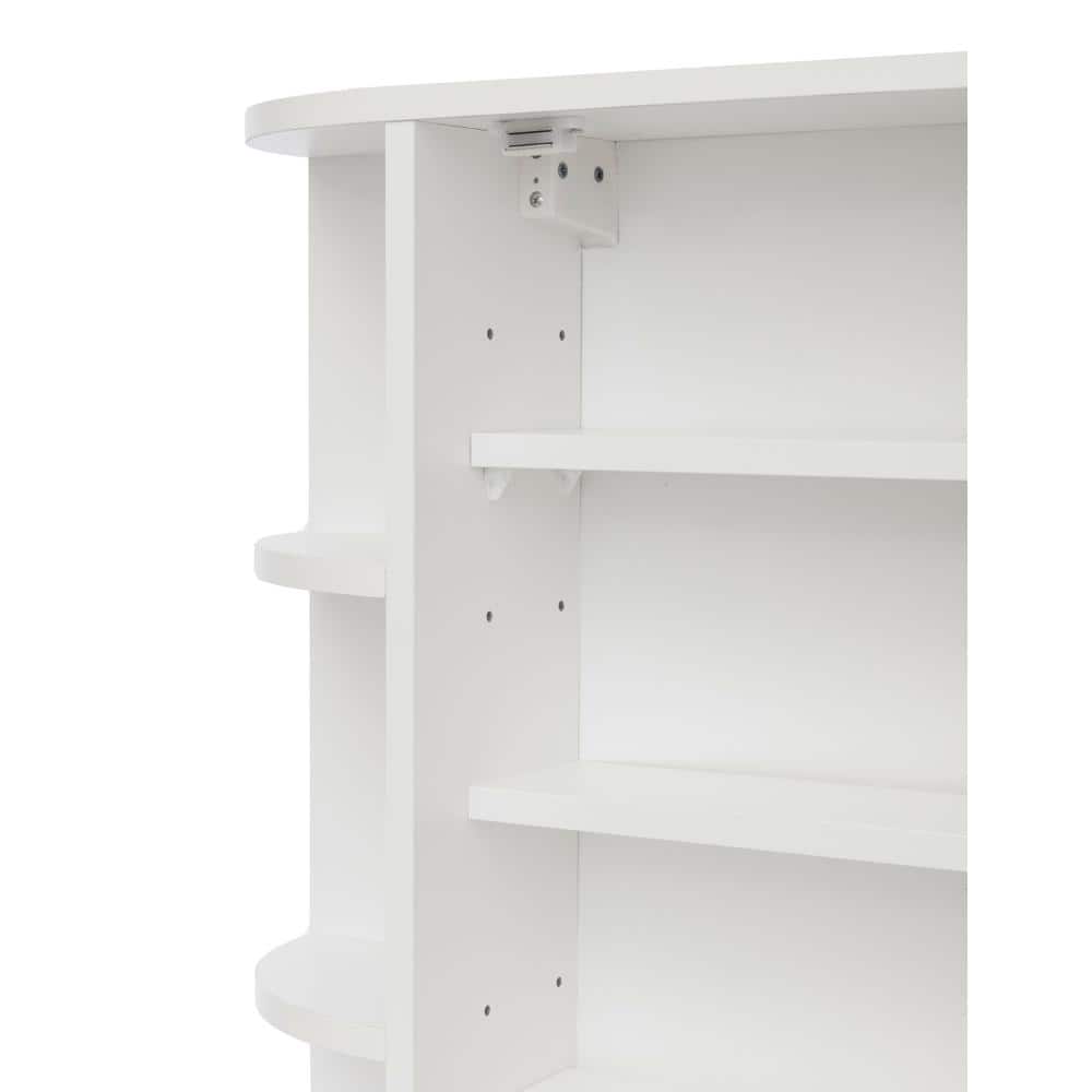 Basicwise 26 in. x 25 in. Surface Mount Medicine Cabinet Storage Organizer, Mirrored Vanity Chest with Open Shelves