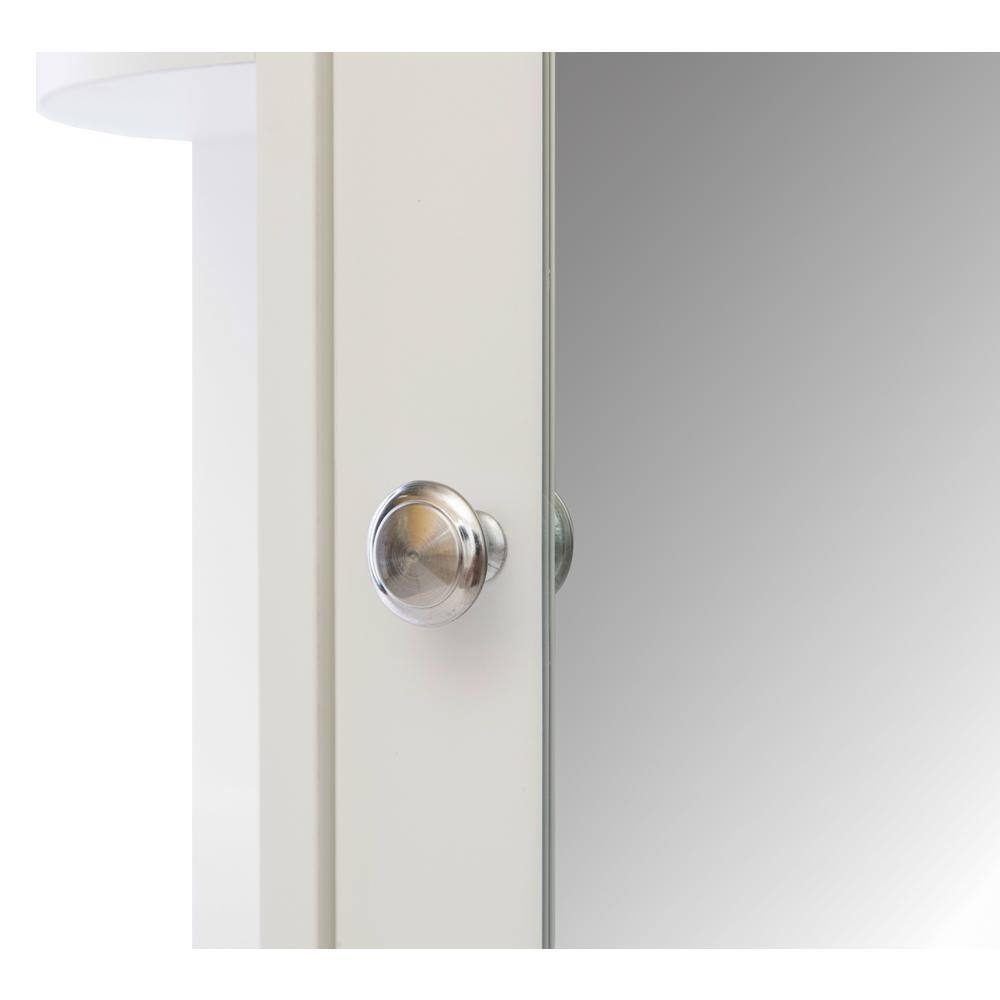 Basicwise 26 in. x 25 in. Surface Mount Medicine Cabinet Storage Organizer, Mirrored Vanity Chest with Open Shelves