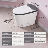 Unbranded 1.6/1.1 GPF ADA Smart Toilet Bidet with Auto Open/Close & UV-C Disinfection