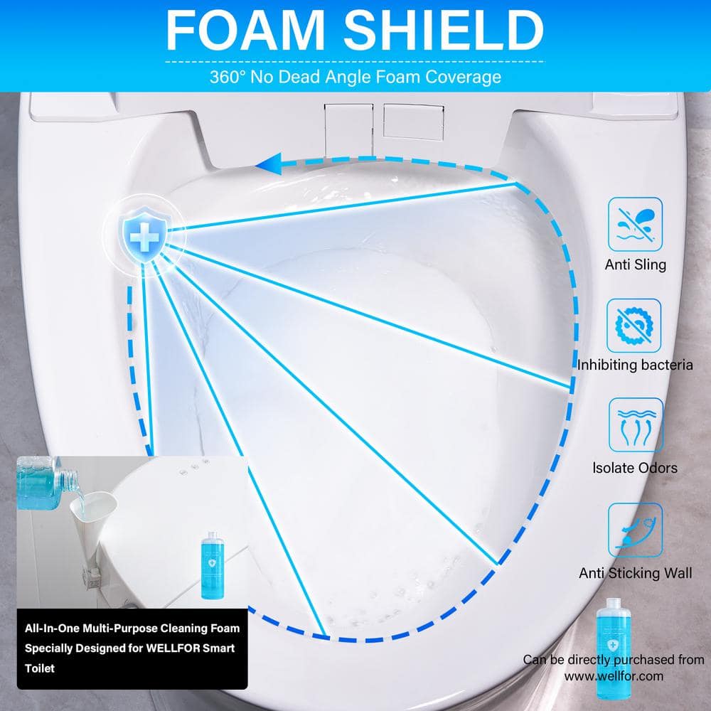 Unbranded ADA Compliant Smart Bidet Toilet - Dual Flush, Remote Control, White
