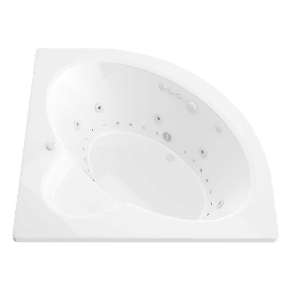 Universal Tubs Jaspers 5 ft. Acrylic Corner Drop-in Air Bathtub in White