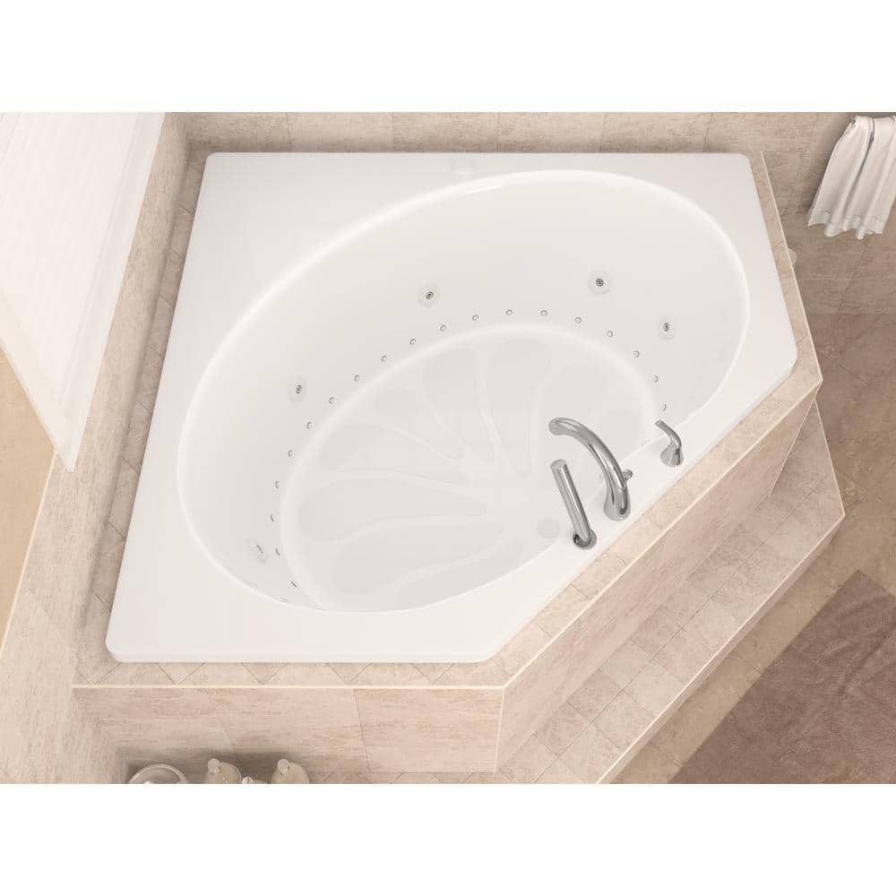 Universal Tubs Carnelian 5 ft. Center Drain Whirlpool and Air Bath Tub in White