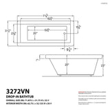 Universal Tubs Sapphire 71.5 in. Rectangular Drop-in Air Bath Tub in White