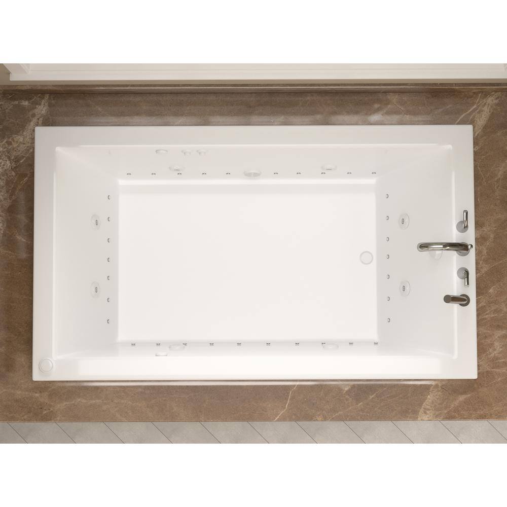 Universal Tubs Sapphire 5 ft. Rectangular Drop-in Whirlpool and Air Bath Tub in White, Left Drain (59.375 in. L x 35.5 in. W)