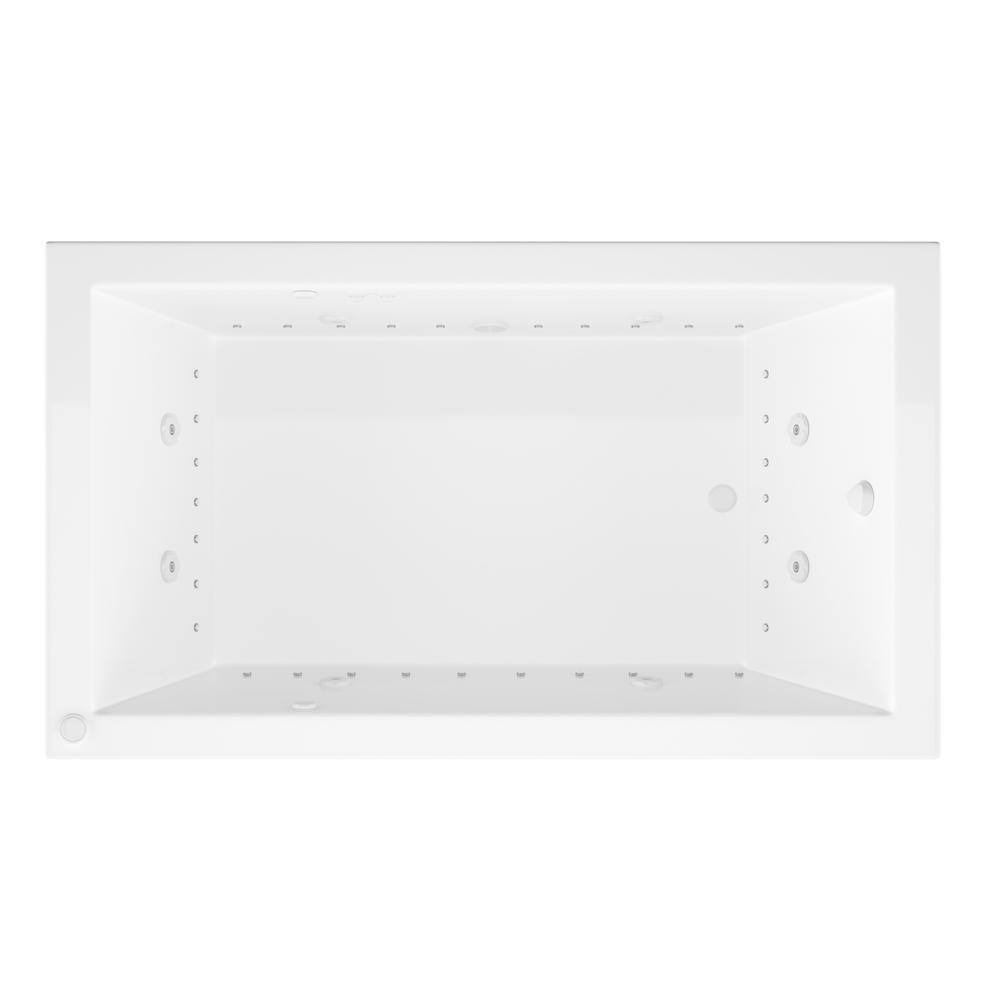 Universal Tubs Sapphire 5 ft. Rectangular Drop-in Whirlpool and Air Bath Tub in White, Left Drain (59.375 in. L x 35.5 in. W)