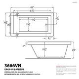 Universal Tubs Sapphire 5.5 ft. Rectangular Drop-in Whirlpool and Air Bath Tub in White (66 x 35.625 x 23 in)