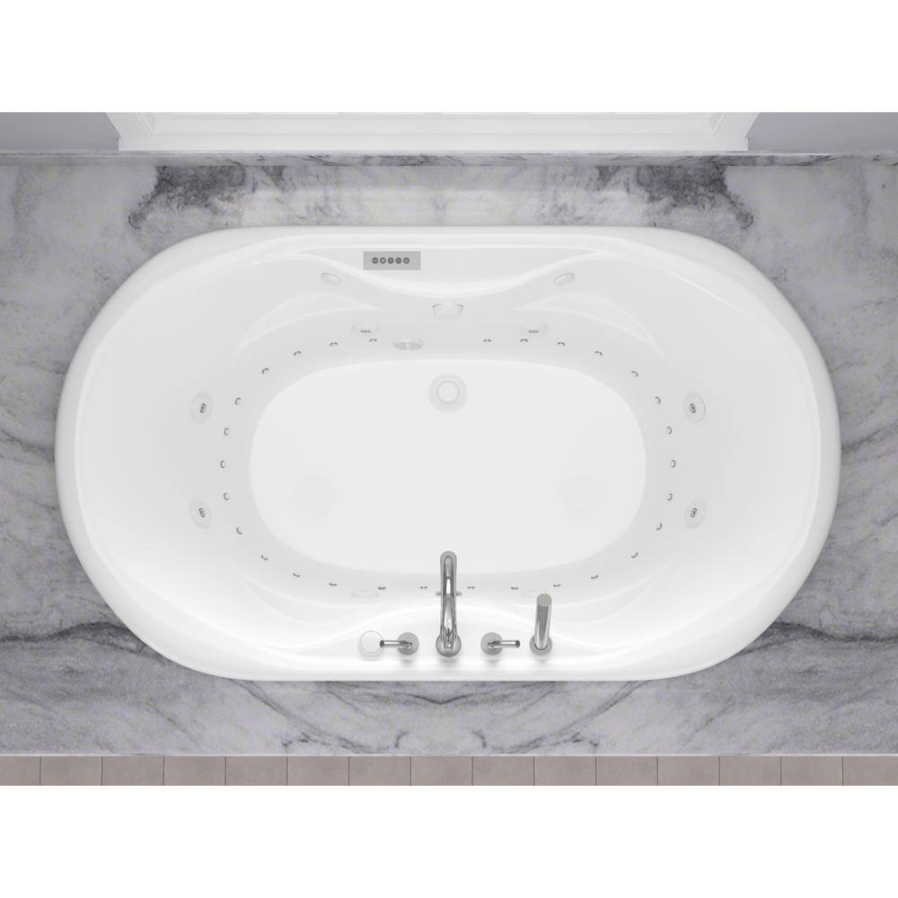Universal Tubs Ruby Diamond Series 5.9 ft. Center Drain Rectangular Drop-in Whirlpool and Air Bath Tub in White