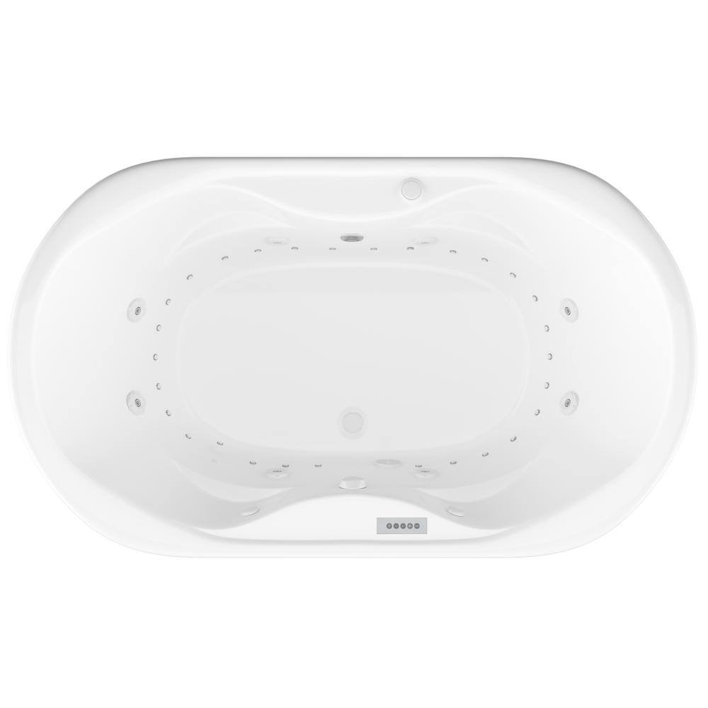 Universal Tubs Ruby Diamond Series 5.9 ft. Center Drain Rectangular Drop-in Whirlpool and Air Bath Tub in White