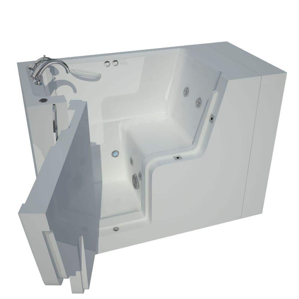 Universal Tubs Nova Heated Wheelchair Accessible 4.5 ft. Walk-In Whirlpool Bathtub in White with Chrome Trim