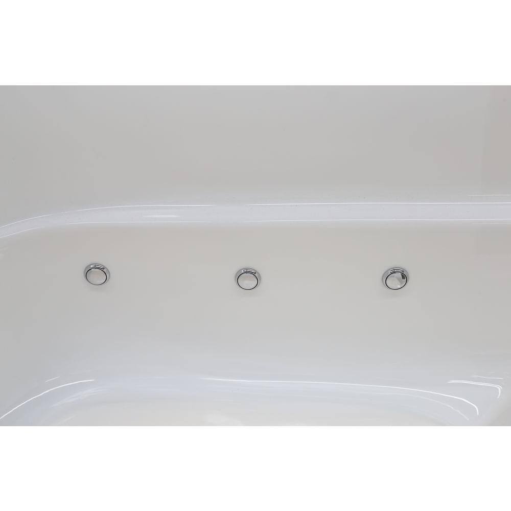 Universal Tubs Nova Heated Wheelchair Accessible 5 ft. Walk-In Air Jetted Tub, White, Chrome Trim, Left Drain
