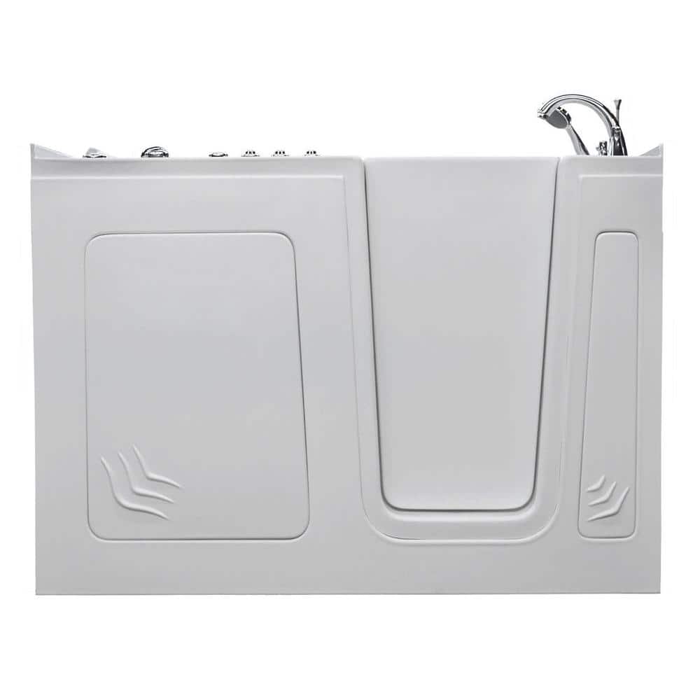 Universal Tubs Nova Heated 5 ft. Walk-In Air and Whirlpool Jetted Tub in White with Chrome Trim, Right Drain