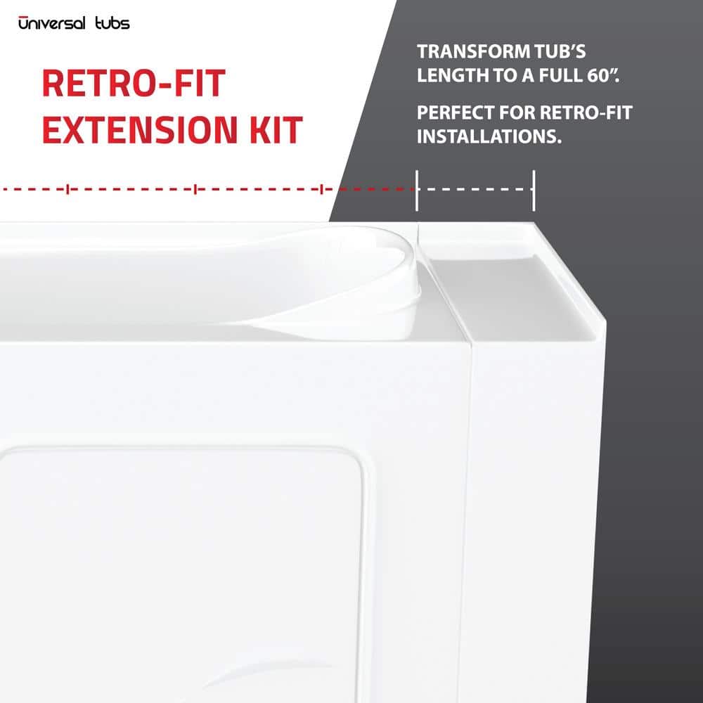 Universal Tubs HD Series 26 in. x 46 in. Left Drain Quick Fill Walk-In Soaking Bathtub in White