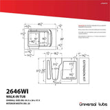 Universal Tubs HD Series 26 in. x 46 in. Left Drain Quick Fill Walk-In Soaking Bathtub in White