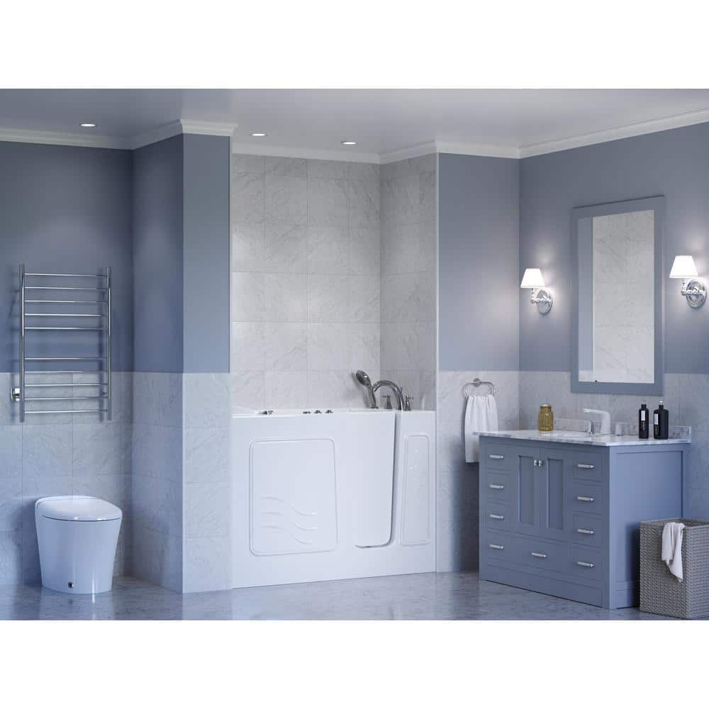 Universal Tubs HD Series 53 in. Right-Drain Quick Fill Walk-In Whirlpool Bathtub with Powered Fast Drain, White
