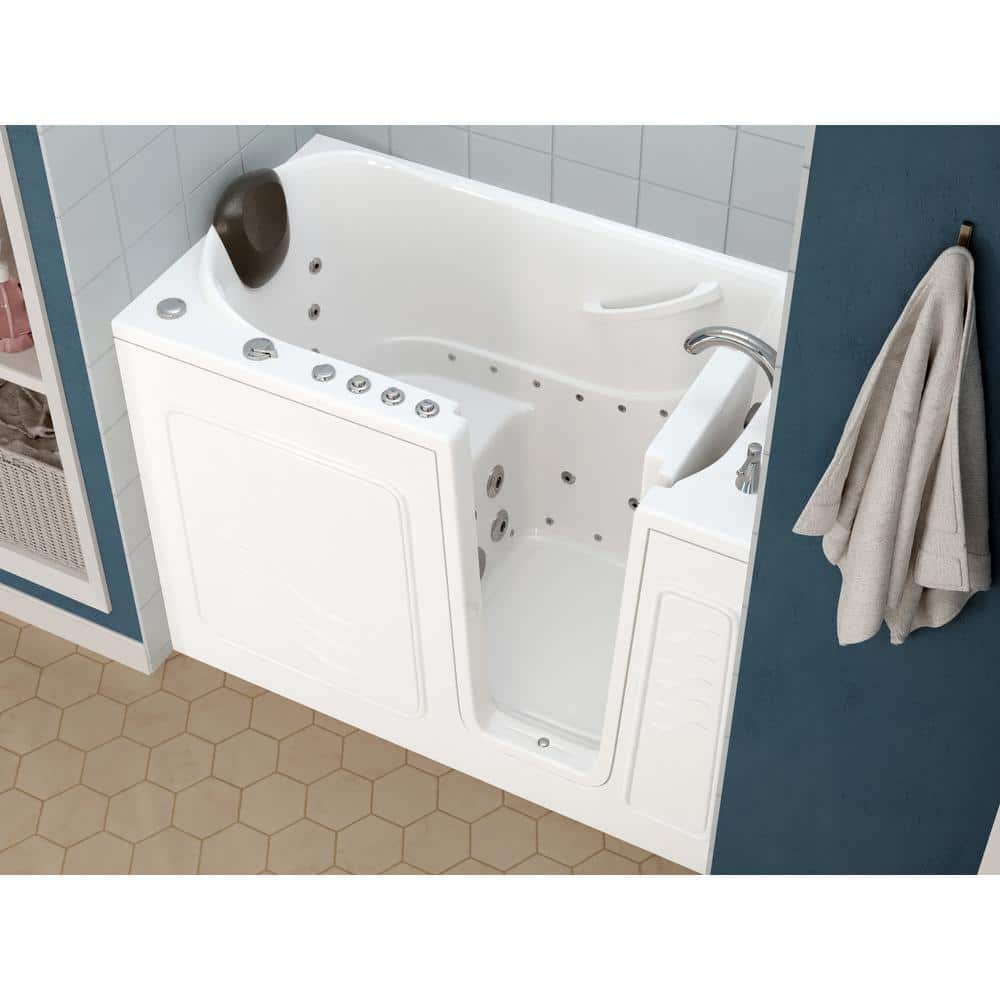 Universal Tubs Safe Premier 52.3 in. x 60 in. x 30 in. Right Drain Walk-in Air and Whirlpool Bathtub in White