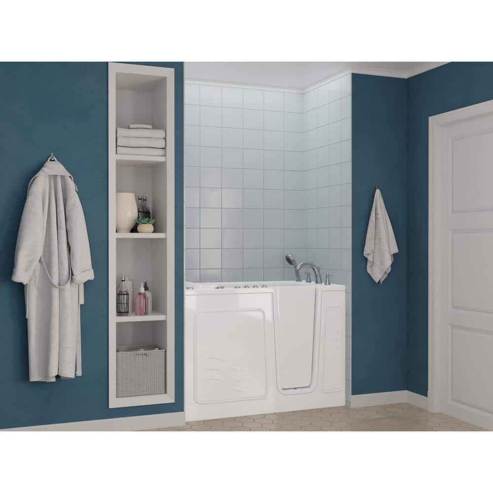 Universal Tubs Safe Premier 52.3 in. x 60 in. x 30 in. Right Drain Walk-in Air and Whirlpool Bathtub in White