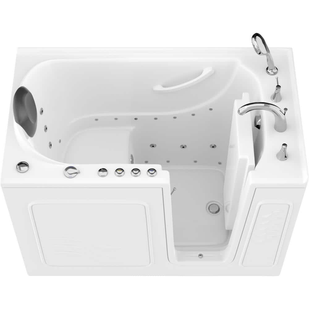 Universal Tubs Safe Premier 52.3 in. x 60 in. x 30 in. Right Drain Walk-in Air and Whirlpool Bathtub in White