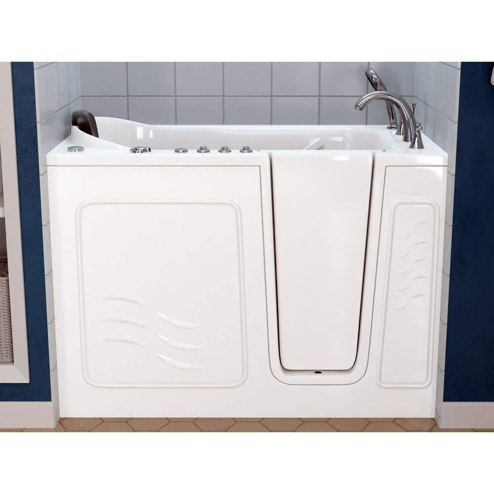 Universal Tubs Safe Premier 52.3 in. x 60 in. x 30 in. Right Drain Walk-in Air and Whirlpool Bathtub in White