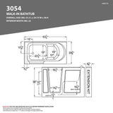 Universal Tubs HD Series 54 in. Left Drain Quick Fill Walk-In Whirlpool Bath Tub with Powered Fast Drain in White