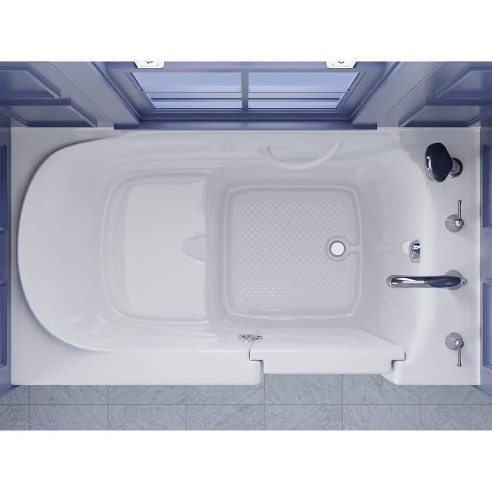 Universal Tubs HD Series 30 in. x 54 in. Right Drain Quick Fill Walk-In Soaking Bathtub in White