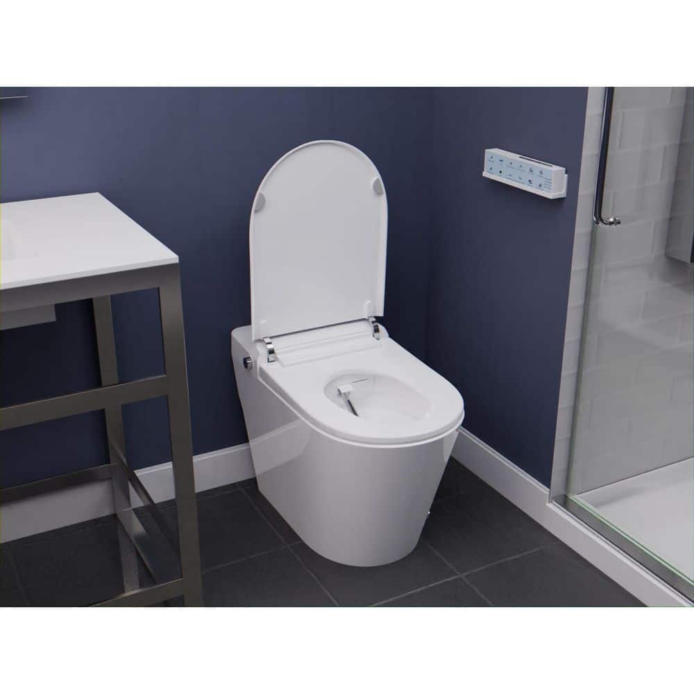 Universal Tubs HD Series 60 in. Left-Drain Walk-In Whirlpool Bathtub in White with 1.28 GPF Smart Toilet Combo