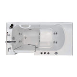 Universal Tubs HD Series 60 in. Left-Drain Walk-In Whirlpool Bathtub in White with 1.28 GPF Smart Toilet Combo
