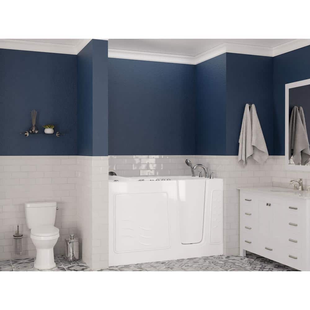 Universal Tubs Safe Premier 59 in. x 30 in. Right-Drain Walk-In Air & Whirlpool Bathtub in White with Fast Fill Faucet