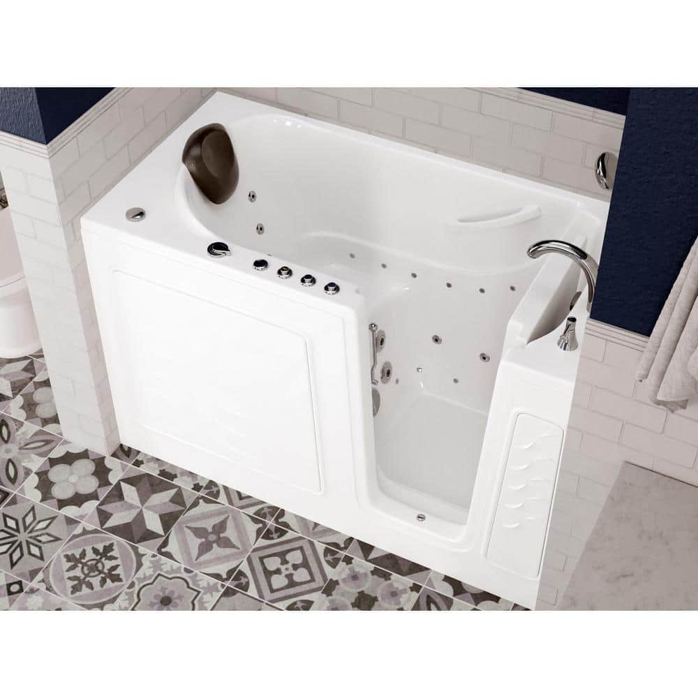 Universal Tubs Safe Premier 59 in. x 30 in. Right-Drain Walk-In Air & Whirlpool Bathtub in White with Fast Fill Faucet