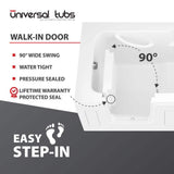 Universal Tubs HD Series 32 in. x 60 in. Right Drain Quick Fill Walk-In Soaking Bathtub in White