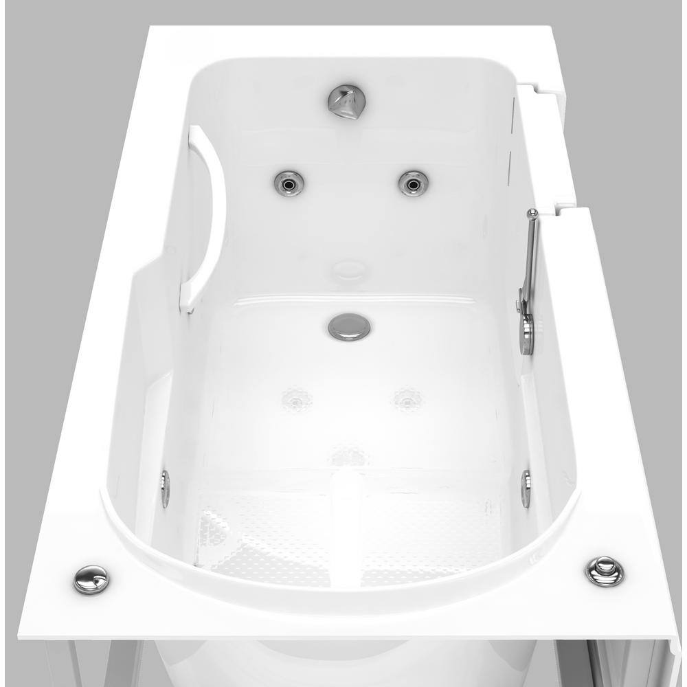 Universal Tubs Nova Heated Step-In 5 ft. Walk-In Whirlpool Bathtub in White with Chrome Trim