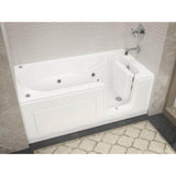 Universal Tubs Nova Heated Step-In 5 ft. Walk-In Whirlpool Bathtub in White with Chrome Trim, Right Drain