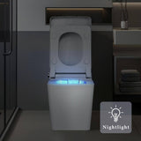 UPIKER 1-Piece Square Bidet Toilet with Heated Seat and Auto Flush, White
