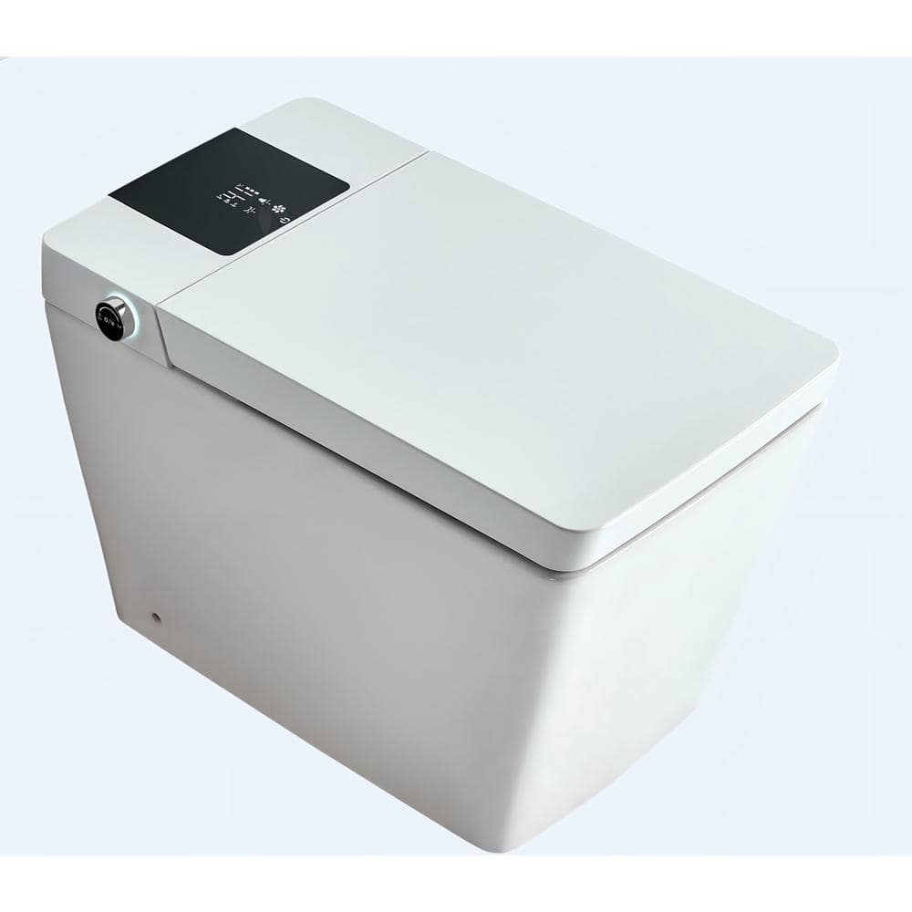 UPIKER 1-Piece Square Bidet Toilet with Heated Seat and Auto Flush, White