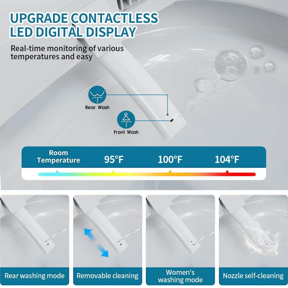 UPIKER 12-in-1 Smart Toilet with Heated Seat, Auto Flush, and Night Light