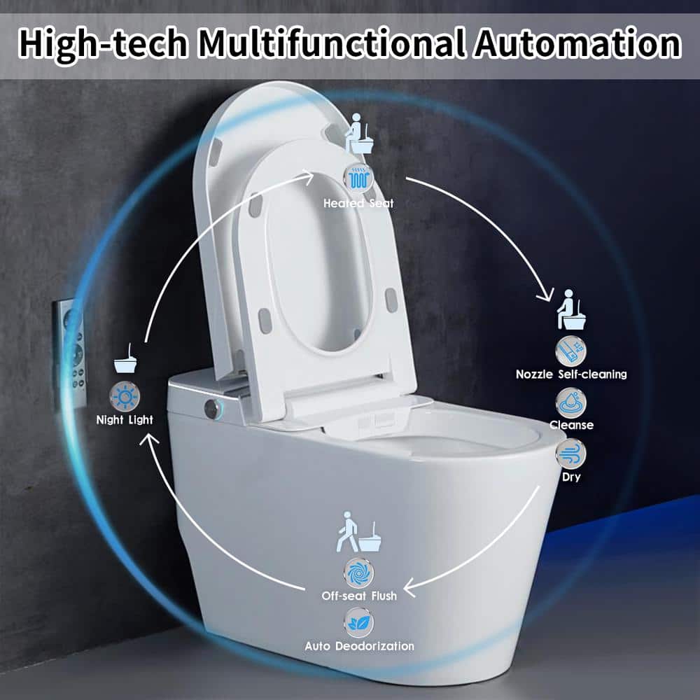 UPIKER 12-in-1 Smart Toilet with Heated Seat, Auto Flush, and Night Light
