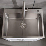 FORCLOVER 23.5 in. Bath Vanity with Stainless Steel Top – White