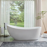 Vanity Art Belfort 71 in. Acrylic Flatbottom Freestanding Bathtub in White