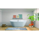 Vanity Art Beziers 67 in. Acrylic Flatbottom Freestanding Bathtub in White
