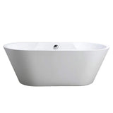Vanity Art Beziers 67 in. Acrylic Flatbottom Freestanding Bathtub in White