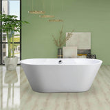Vanity Art Beziers 67 in. Acrylic Flatbottom Freestanding Bathtub in White