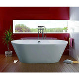 Vanity Art Beziers 67 in. Acrylic Flatbottom Freestanding Bathtub in White