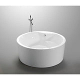 Vanity Art Troyes 59 in. Acrylic Flatbottom Freestanding Bathtub in White