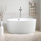 Vanity Art Troyes 59 in. Acrylic Flatbottom Freestanding Bathtub in White