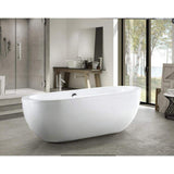 Vanity Art Rennes 71 in. Acrylic Flatbottom Center Bathtub in White